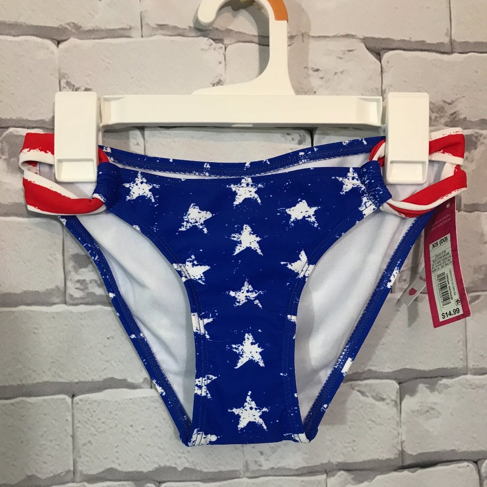 Juniors Hipster Stars &  Stripes Bikini Bottom